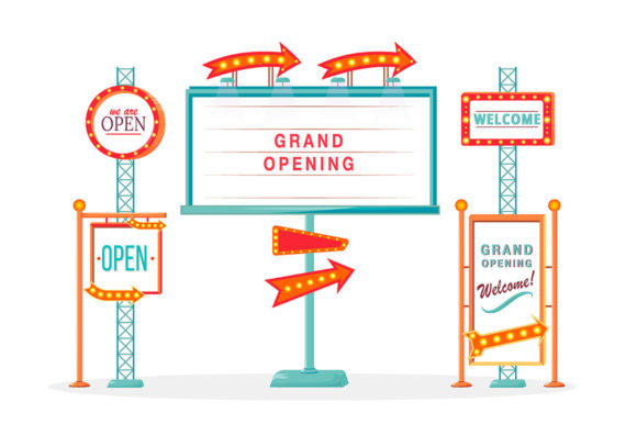Download Grand Opening Vintage Vector Ads Board - Ads Collection