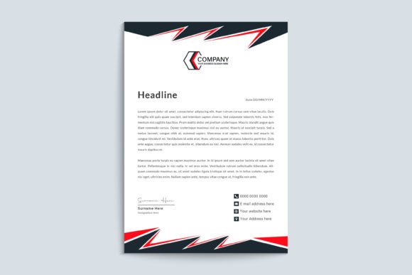Download Letterhead Template Design with Red - Red Collection